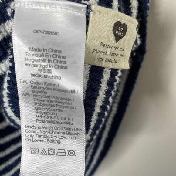 SOLD MADEWELL Sweater Womens Small Ribbed Pocket Knit Tee NEW Navy Stripe NL197 - Picture 9 of 10